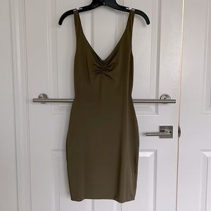 Hello Molly olive minimalist dress